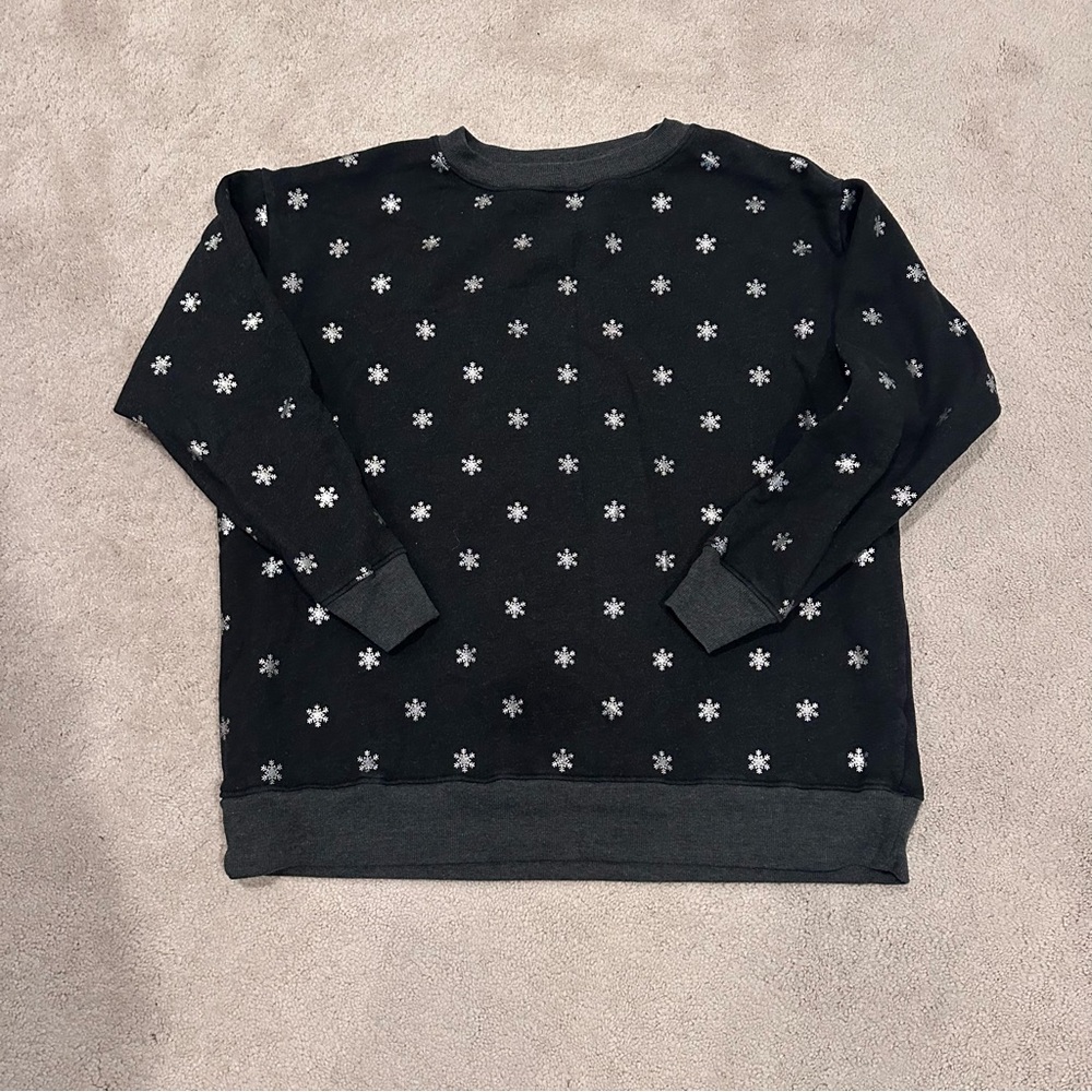 Wildfox snowflake oversized pullover sweatshirt road trip size small